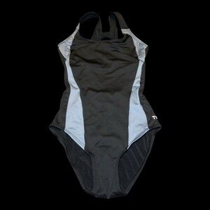 TYR Women's Black and Gray Swimsuit